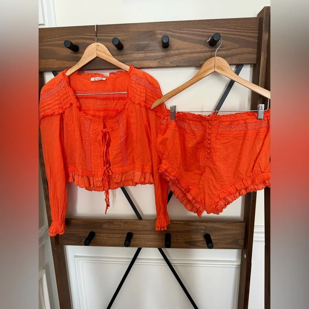 NWOT size XS Free People Florence bed jacket Bloomer set - Picture 2 of 4